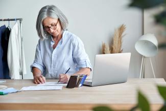 businesswoman working on design